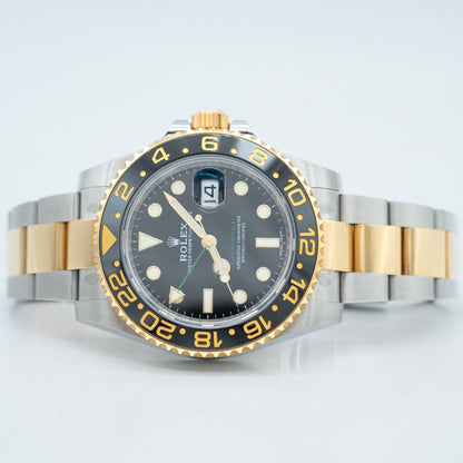 Rolex GMT-Master II Gold & Steel 116713LN Oyster Bracelet Black Dial