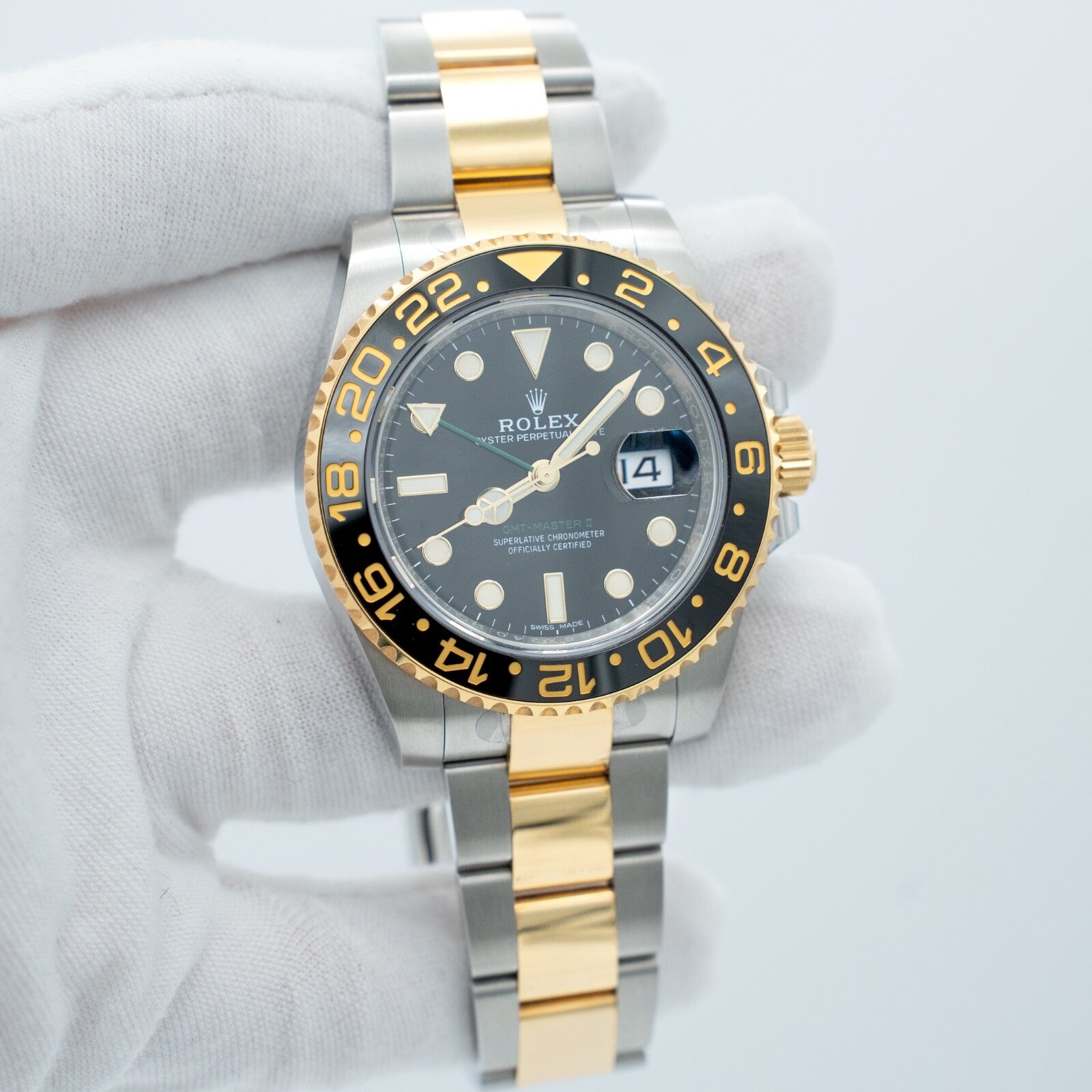 Rolex GMT-Master II Gold & Steel 116713LN Oyster Bracelet Black Dial