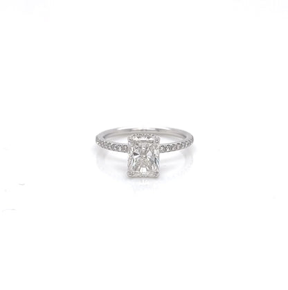 2.13 Total Carat Radiant Diamond Pave-Set Engagement Ring G SI1, GAI