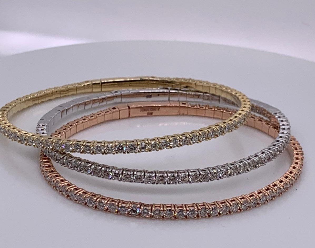 14K Stackable Flex Bracelets - Available Individually or As A Set