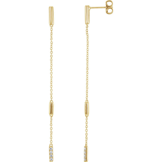 1.10 CTW Diamond Chain Earrings