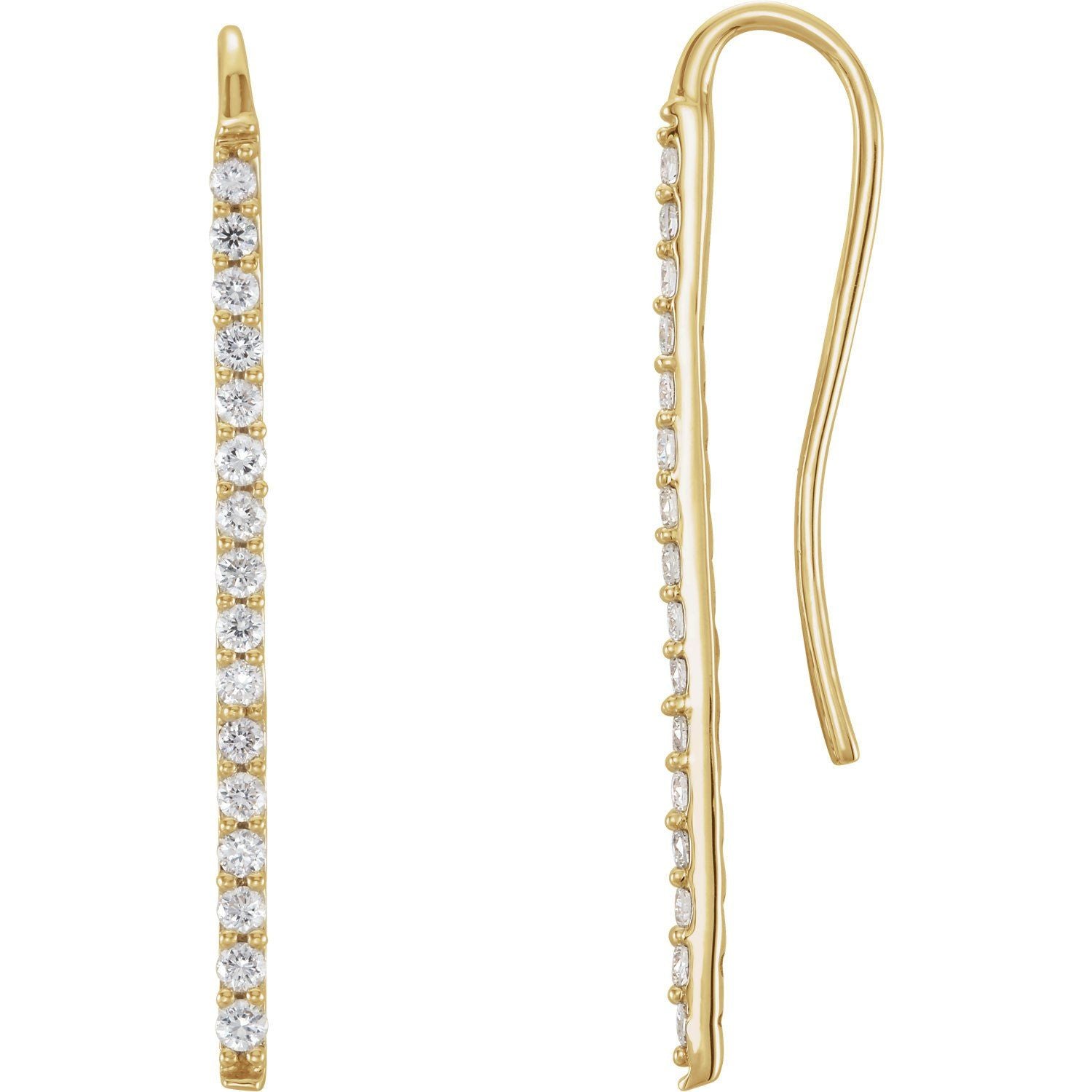 1.3 CTW Diamond Bar Earrings