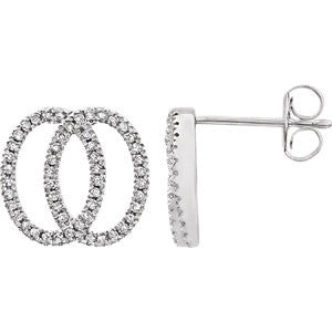 1.4 CTW Diamond Circle Earrings