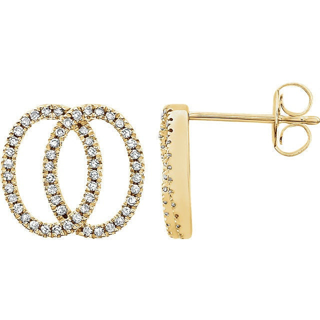 1.4 CTW Diamond Circle Earrings