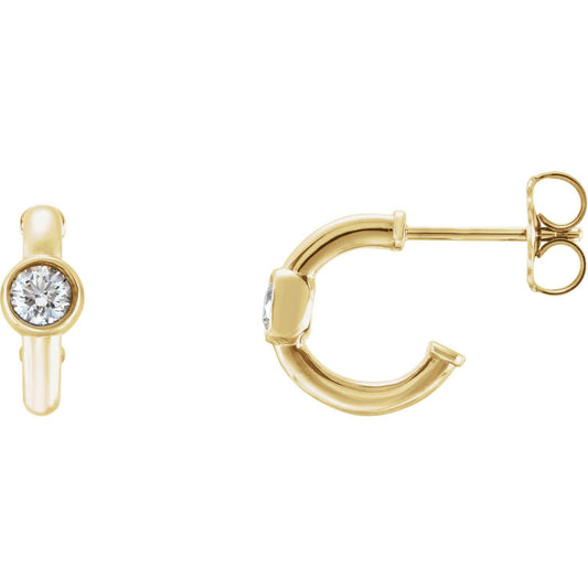 1.5 CTW Diamond J-Hoop Earrings