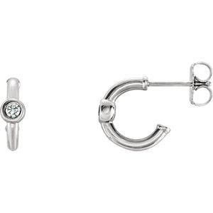 1.5 CTW Diamond J-Hoop Earrings