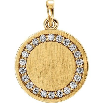 Diamond Engravable Pendant