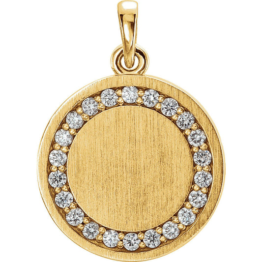 Diamond Engravable Pendant
