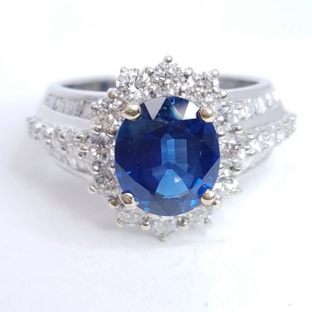 4.50 Total Carat Sapphire and Diamond Ladies Ring