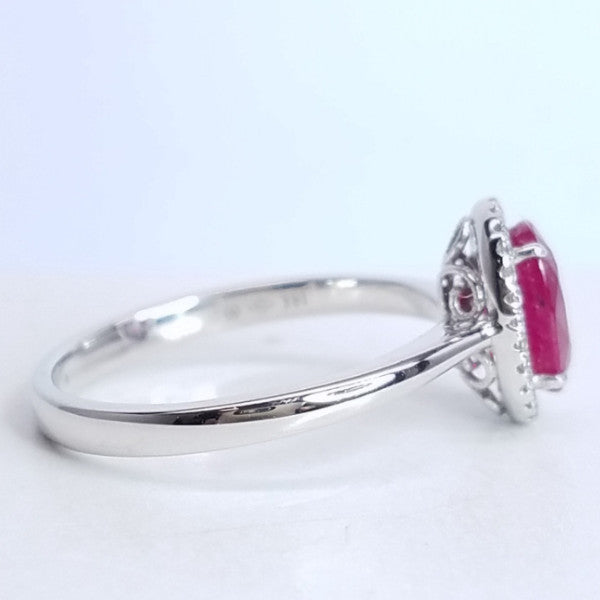 "ENGR02438" Oval Ruby Diamond Ring