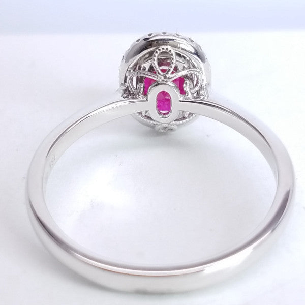 "ENGR02438" Oval Ruby Diamond Ring