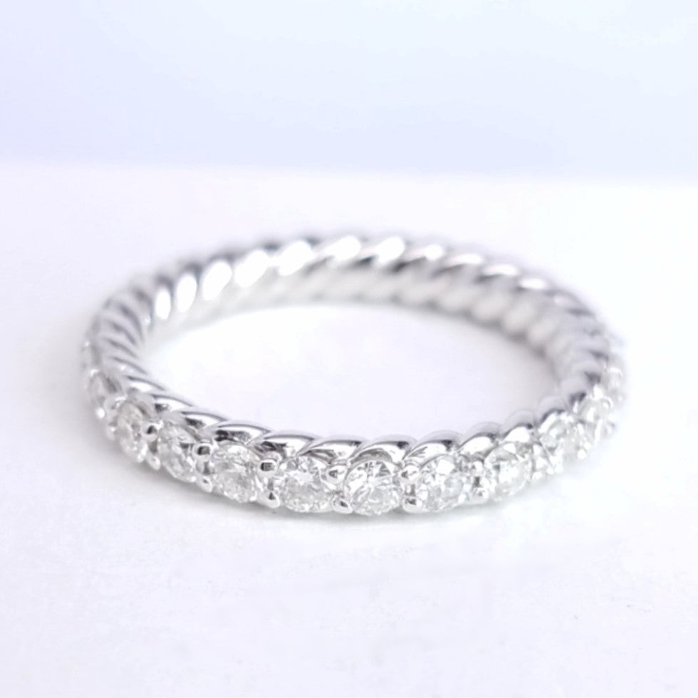 "ETNBD01868" Diamond Eternity Band With A Rope Motif Design ETNBD01868