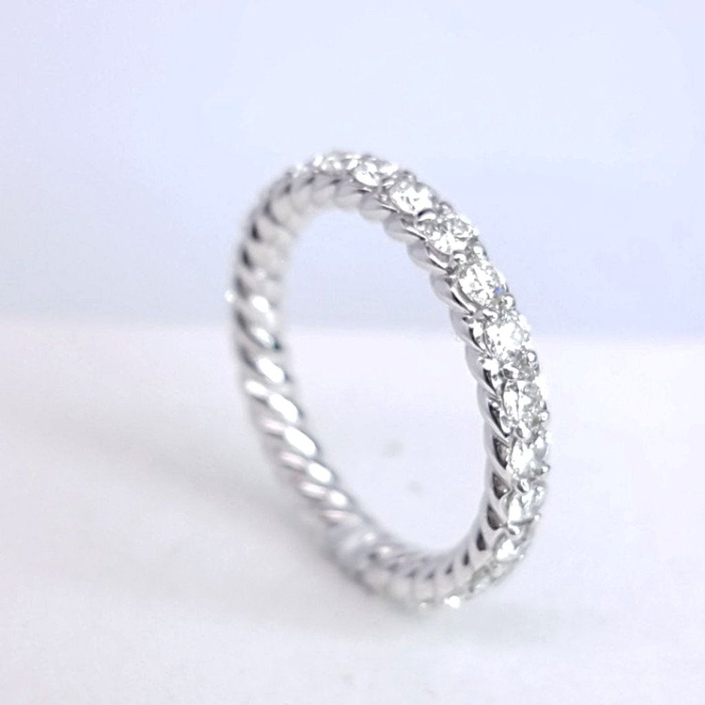 "ETNBD01868" Diamond Eternity Band With A Rope Motif Design ETNBD01868