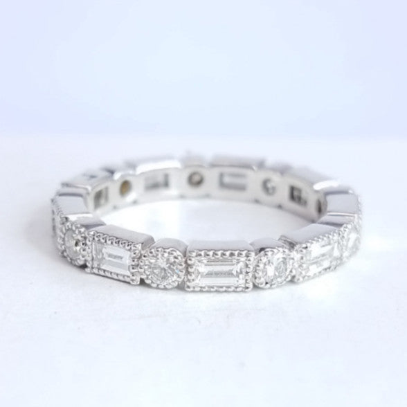 "ETNBD01768" Baguette Diamond Stackable Eternity Celebration Ring
