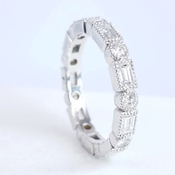 "ETNBD01768" Baguette Diamond Stackable Eternity Celebration Ring