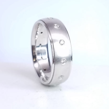 "DBAND01172" 14K White Gold Diamond Wedding band