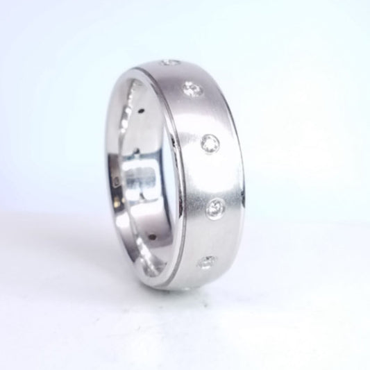 "DBAND01172" 14K White Gold Diamond Wedding band