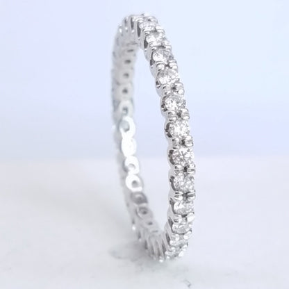 Honeycomb Prong Set Diamond Eternity Band in Platinum