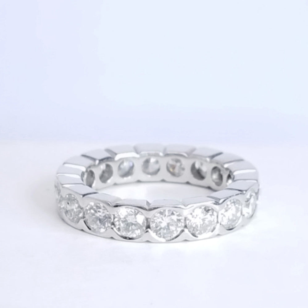 Half Bezel Set Diamond Eternity Band in Platinum