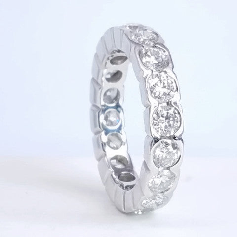Half Bezel Set Diamond Eternity Band in Platinum
