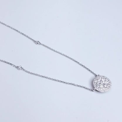 "NECK01114" Cluster Pave Diamond Pendant On A Diamond By The Yard Chain