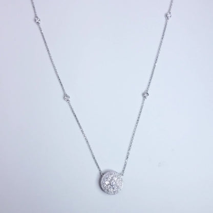Pave Diamond Pendant Necklace On A Diamond By The Yard Chain