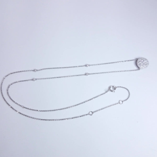 "NECK01114" Cluster Pave Diamond Pendant On A Diamond By The Yard Chain