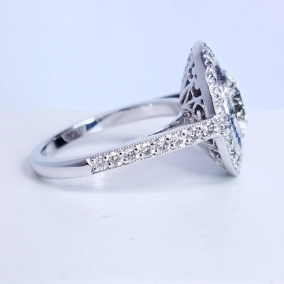 "ENGR02613" Round Engagement & Sapphire Accented Ring