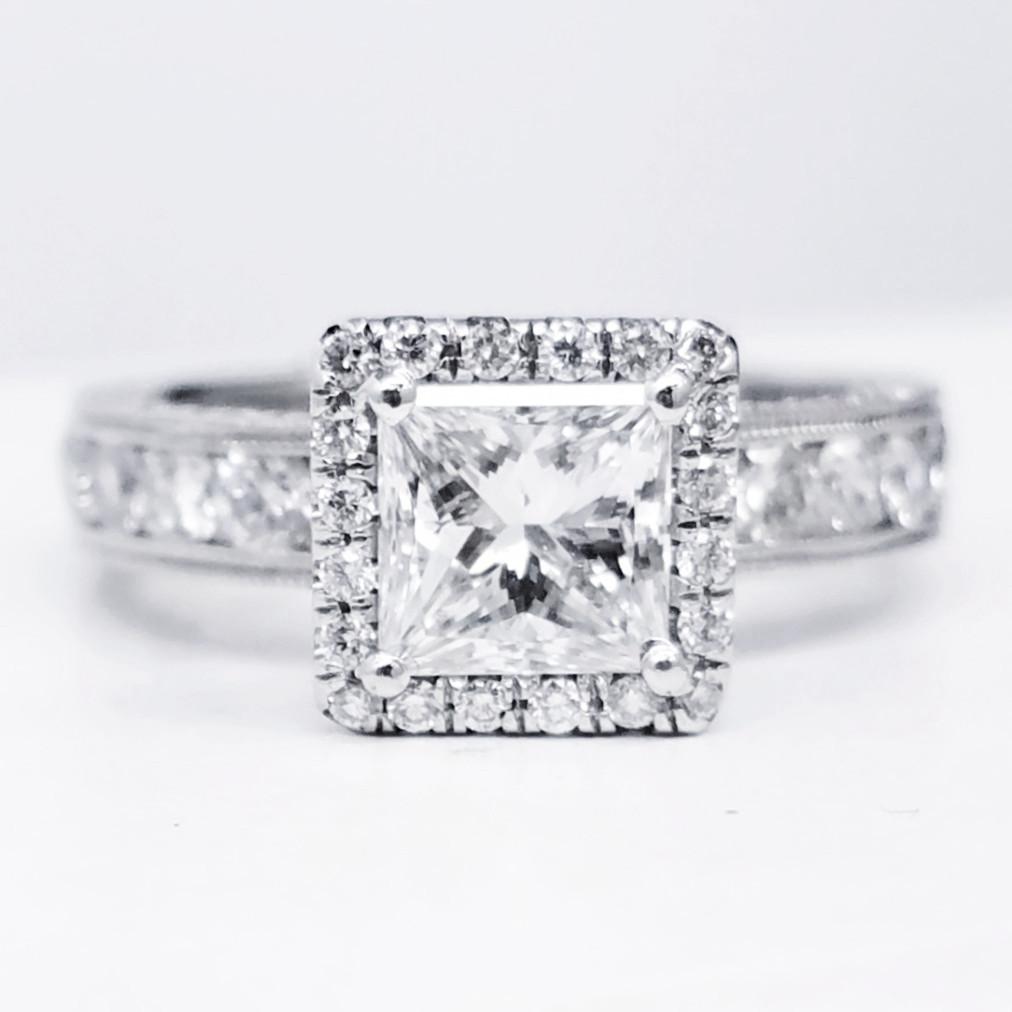 "ENGR02881" Princess Cut Diamond Engagement Ring