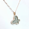 Rose Gold Diamond Butterfly Pendant Necklace