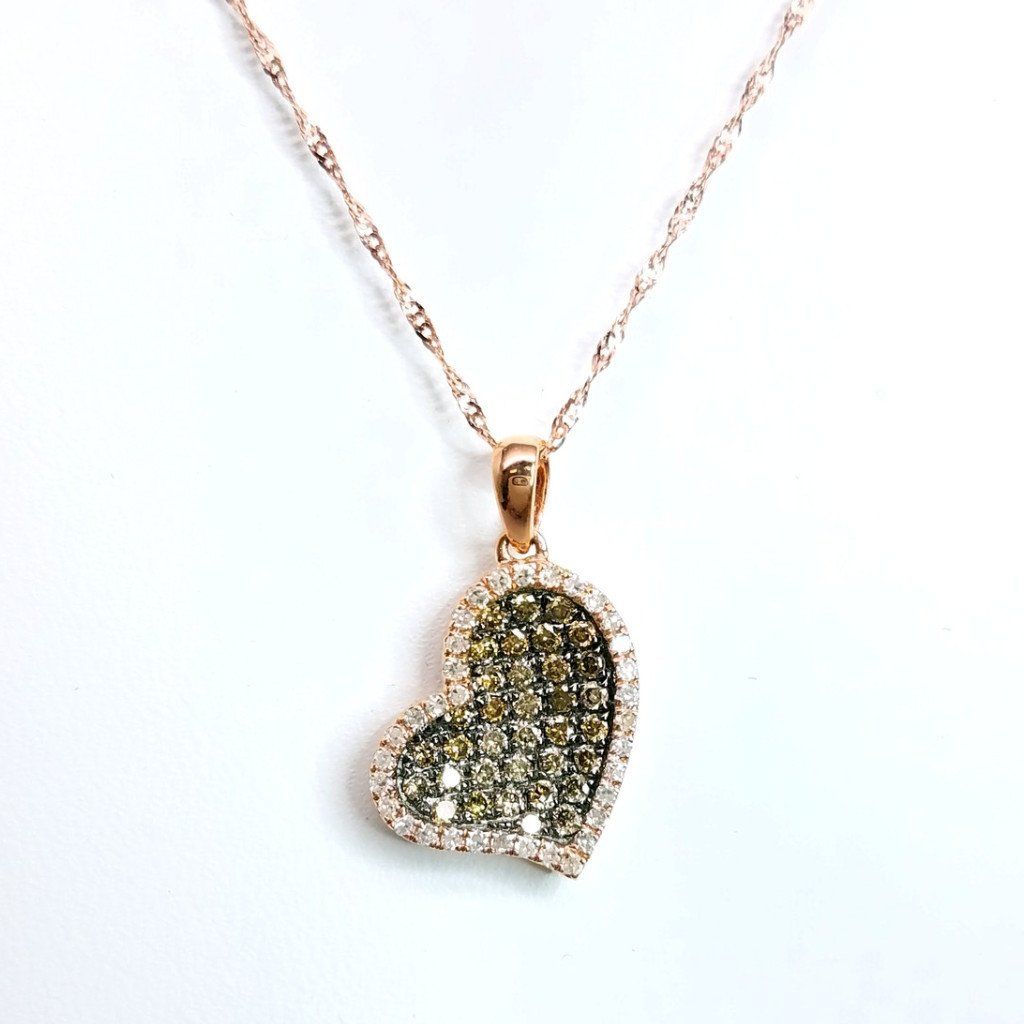 "PEND01543"Chocolate Heart Diamond Pendant