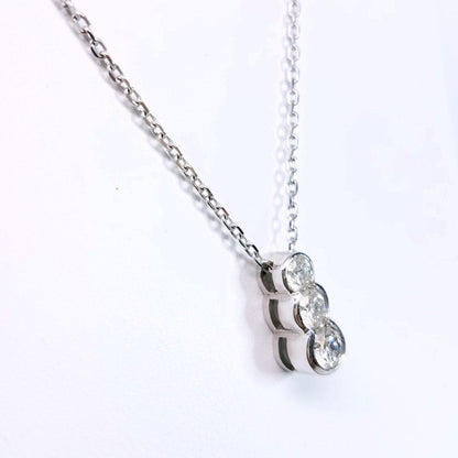 "PEND01182" Three Stone Diamond Pendant On A Chain