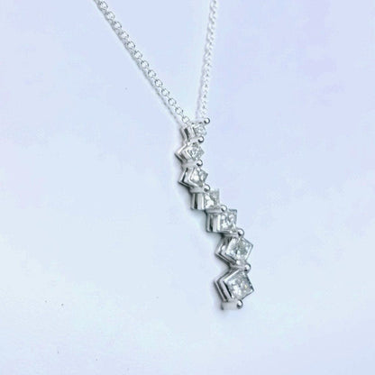 "PEND01355" CASCADE DIAMOND NECKLACE 14K WHITE GOLD