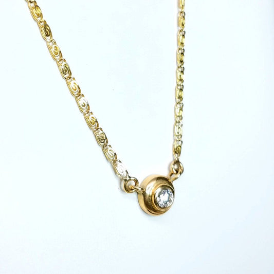 "PEND01263" ROUND DIAMOND NECKLACE 14K YELLOW GOLD