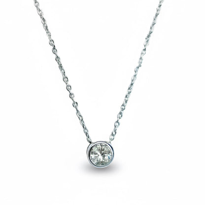 "PEND01056" ROUND DIAMOND NECKLACE 18K WHITE GOLD