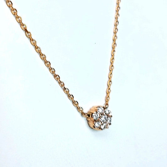 "PEND01552" FLOWER SHAPED DIAMOND NECKLACE 14K ROSE GOLD