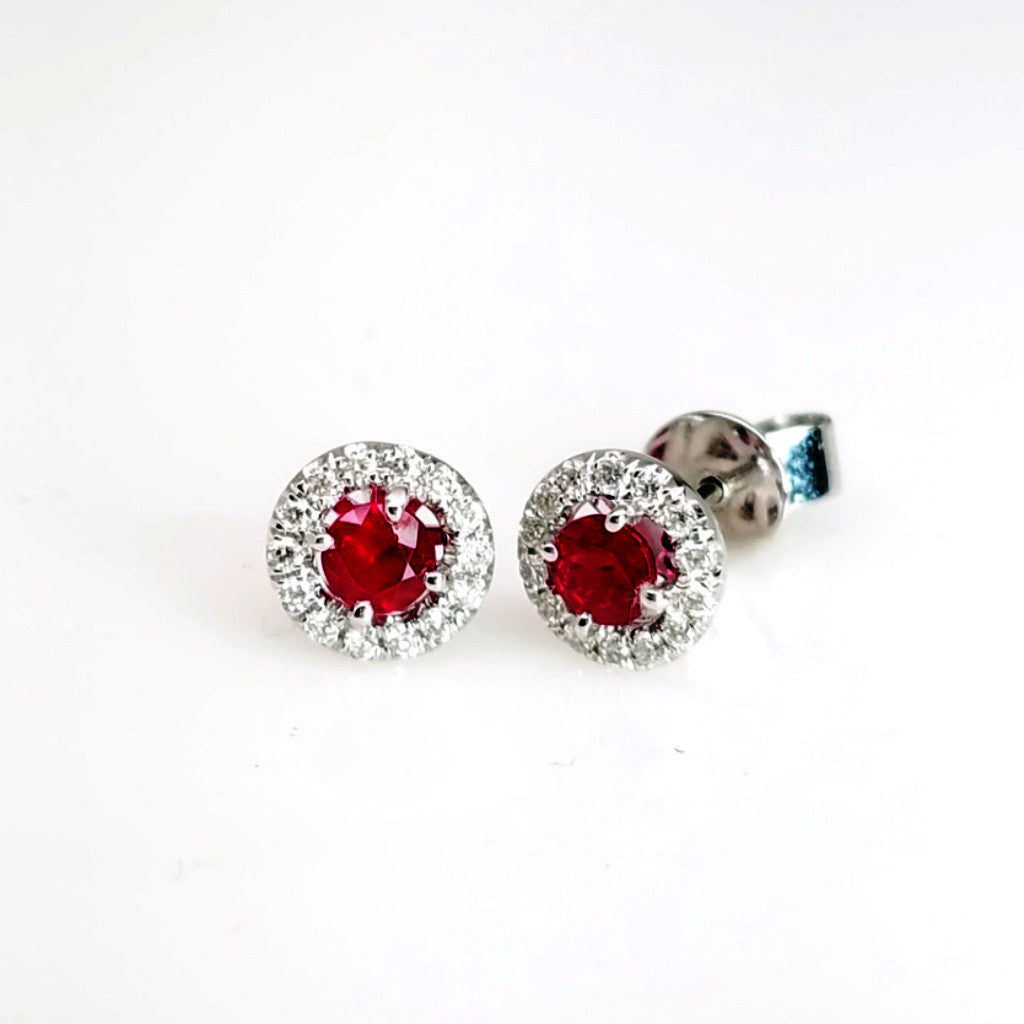 "EARR00971" Ladies Diamond Studs with Rubies EARR00971