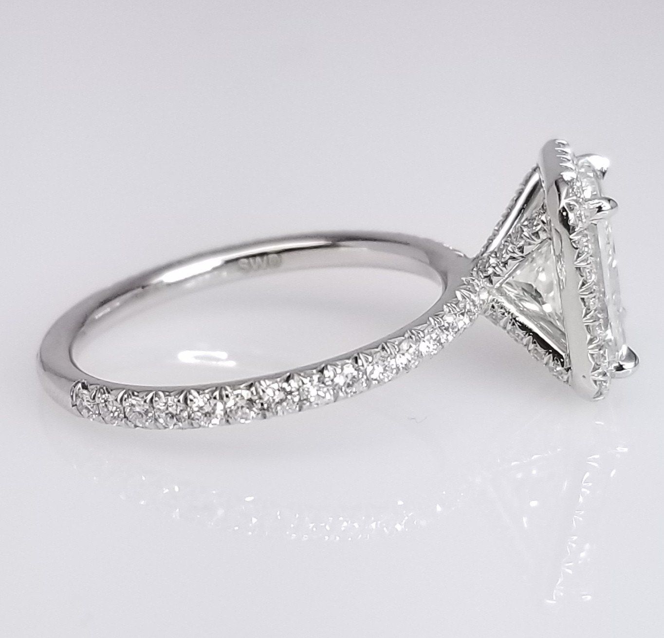 "ENGR03146" Soft Square Diamond Engagement Ring