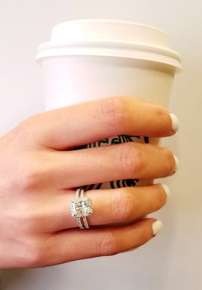 "ENGR03146" Soft Square Diamond Engagement Ring