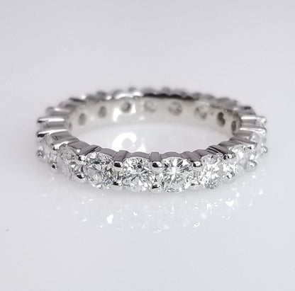 "ETNBD03039" Diamond Wedding Eternity Band Shared Prong Setting in 14K White Gold with White Brilliant Cut Diamonds ETNBD03039