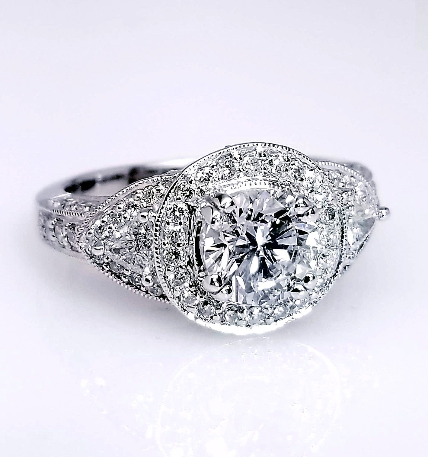 "ENGR01380" Vintage Inspired Diamond Ring