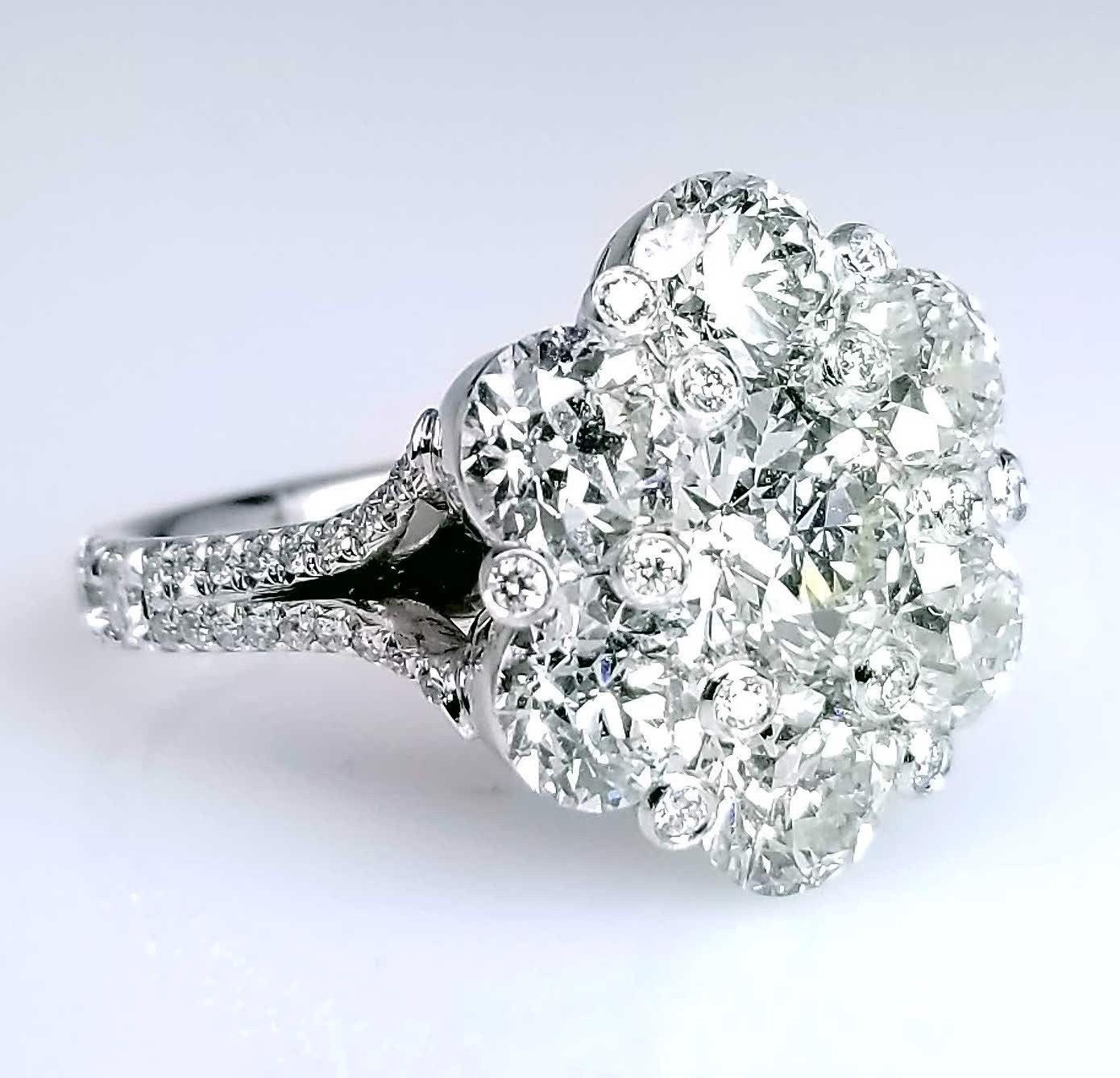 "ENGR02645" Diamond Cluster Diamond Engagement Ring ENGR02645