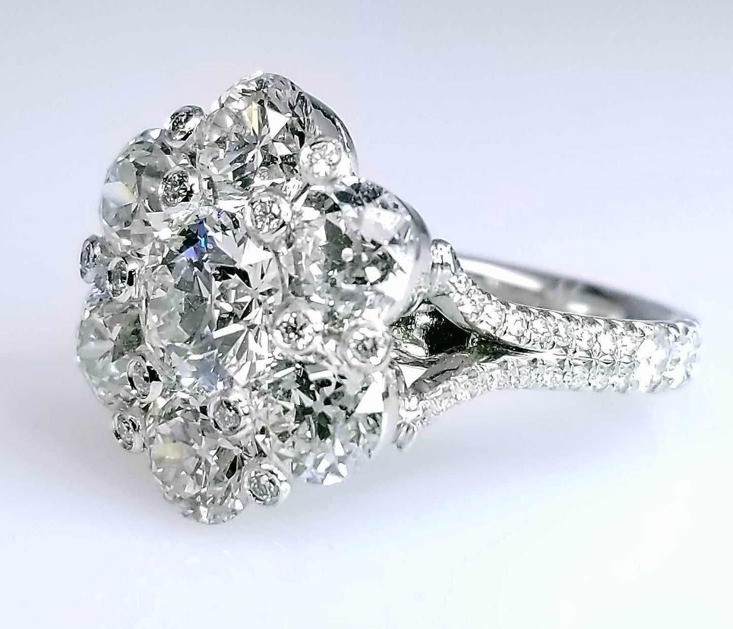 "ENGR02645" Diamond Cluster Diamond Engagement Ring ENGR02645