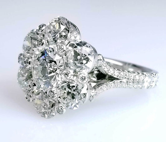 "ENGR02645" Diamond Cluster Diamond Engagement Ring ENGR02645