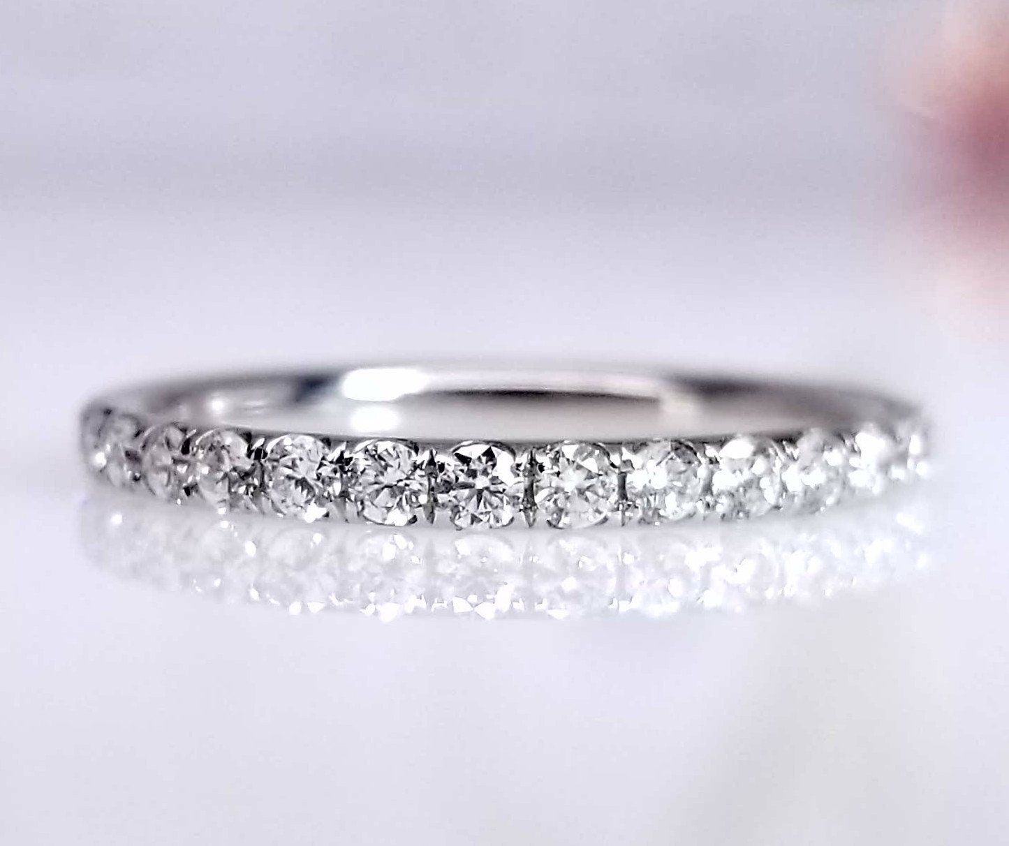 "ETNBD02021" Delicate Thin Pave Diamond Eternity Ring ETNBD02021