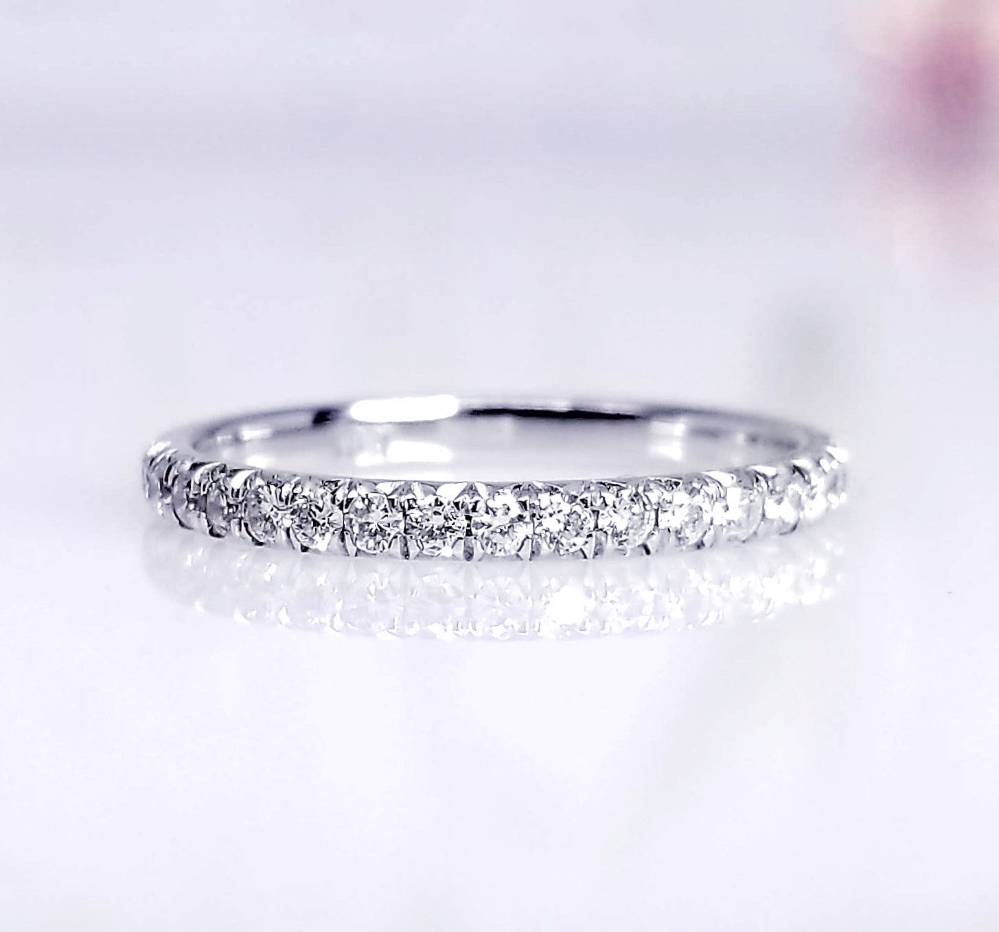 "DBAND01503" Handset French Pave Style Stackable Diamond Eternity Ring