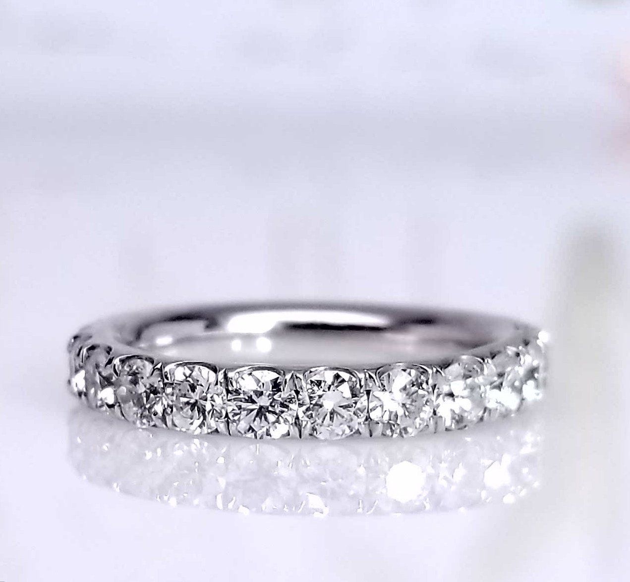 "ETNBD01569" Large Victorian Scoop Cut Down Diamond Eternity Ring in Platinum