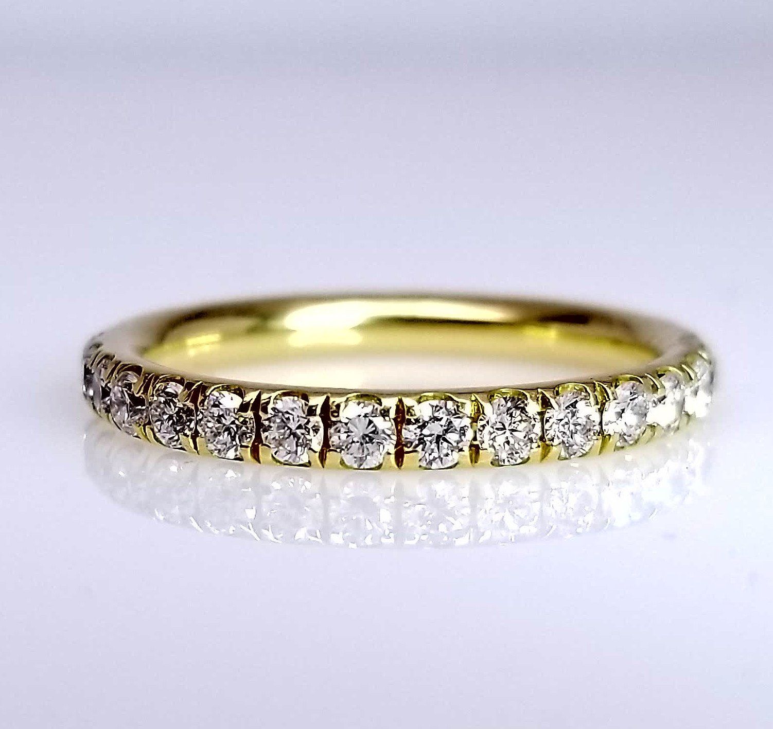 "ETNBD03007" Scoop Diamond Pave Smooth Diamond Eternity Ring