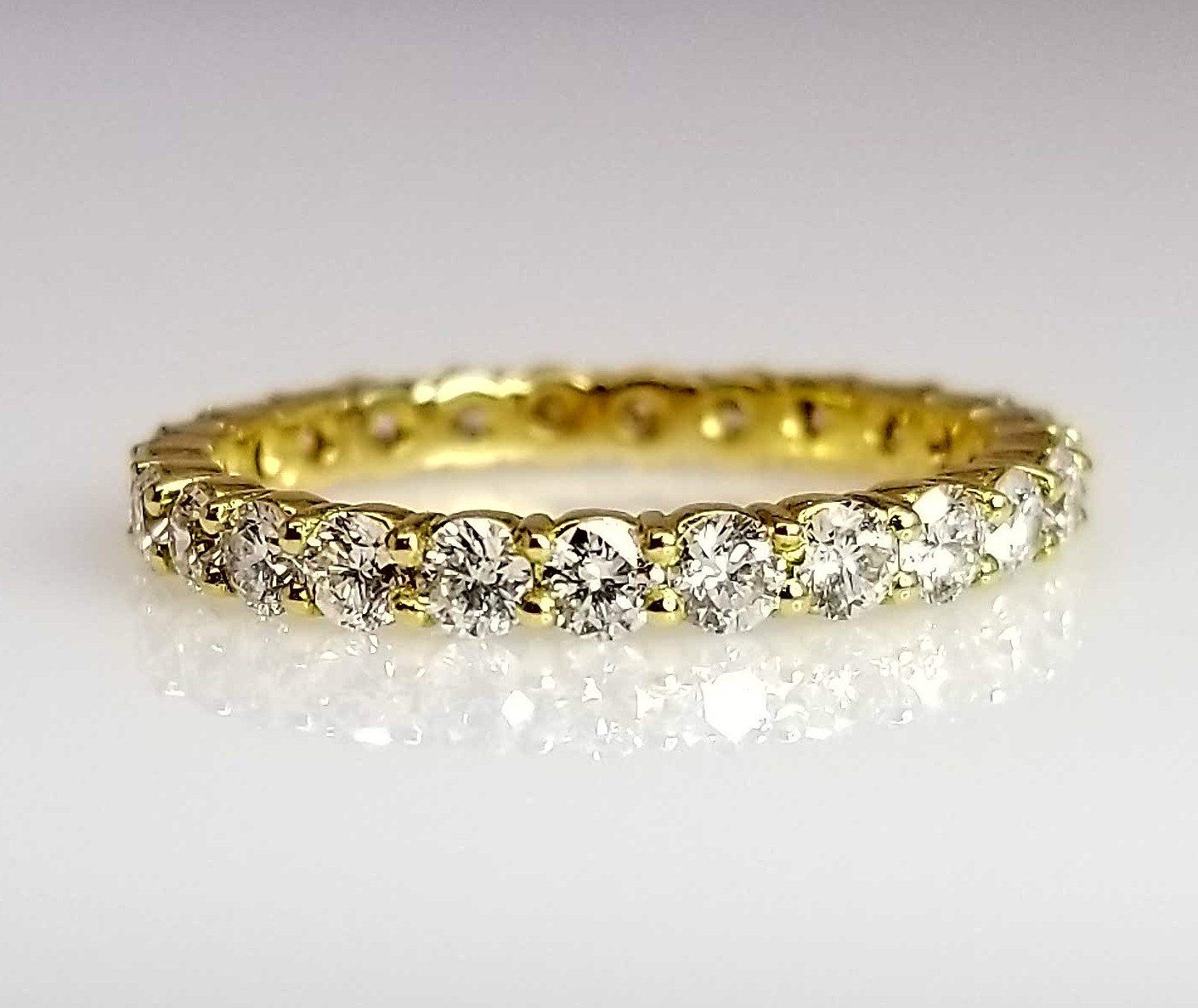 "ETNBD01844" Shared Prong Yellow Gold Diamond Ring