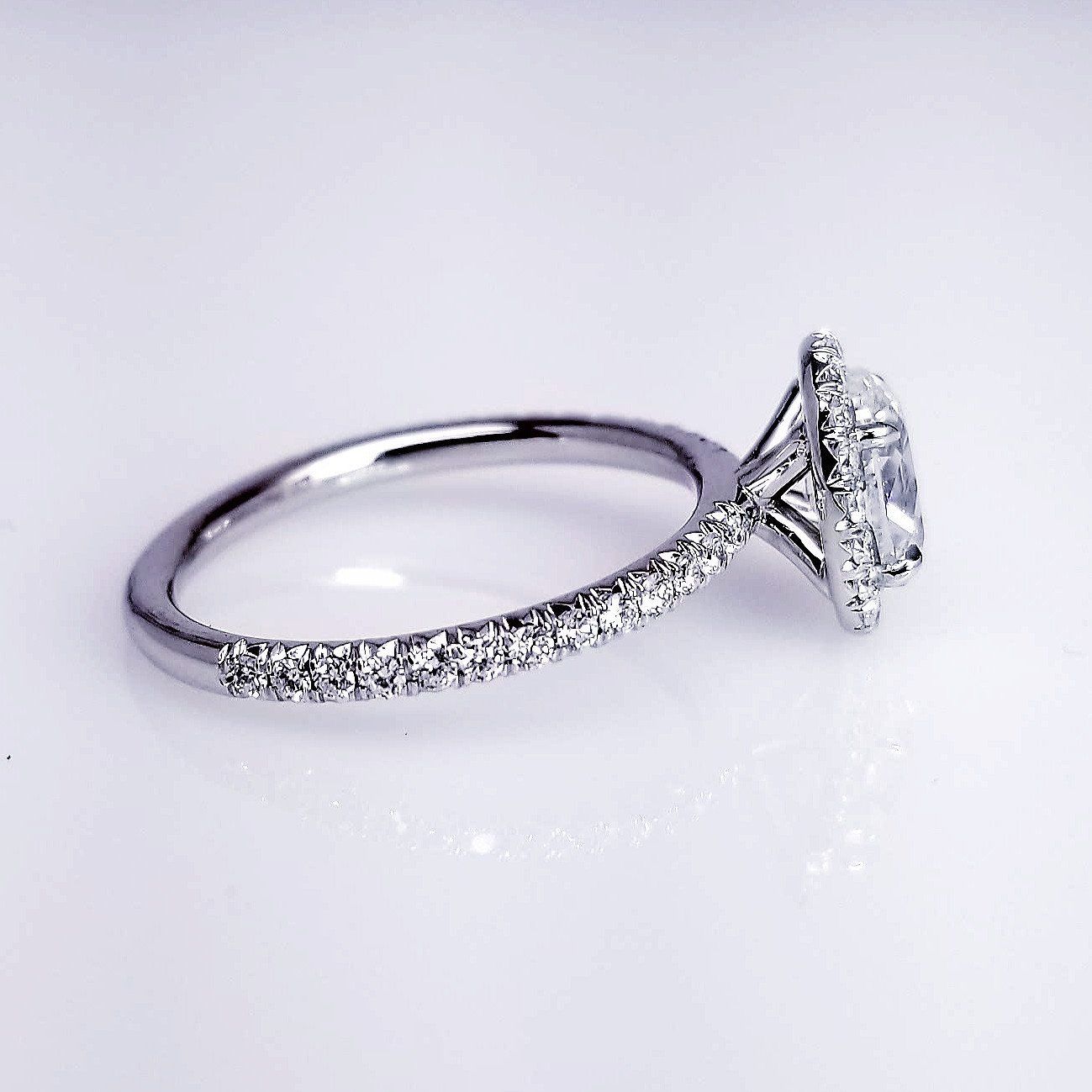 "ENGR03159" Platinum Oval Engagement Ring